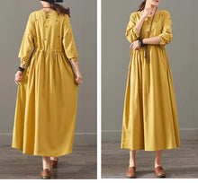 Load image into Gallery viewer, Loose Print Cotton Linen Maxi Dresses Women Casual Clothes 1387