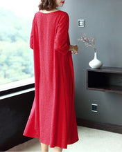Load image into Gallery viewer, Women Plus Size Pure Color Elegant Loose Dresses Q16014