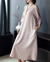 Load image into Gallery viewer, Women Plus Size Pure Color Elegant Loose Dresses Q16014