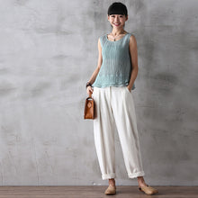 Load image into Gallery viewer, Cute Cotton Linen Casual Trousers Women Fashion Pencil Pans K21017