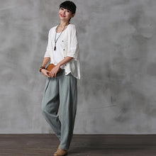 Load image into Gallery viewer, Cute Cotton Linen Casual Trousers Women Fashion Pencil Pans K21017