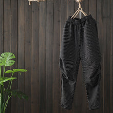 Load image into Gallery viewer, Casual Vintage Striped Harem Pants Women Loose Cotton Linen Trousers K28015