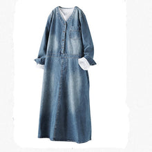 Load image into Gallery viewer, Loose Blue Denim Dresses Women Casual Cowboy Clothes Q732