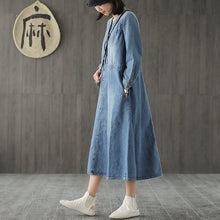 Load image into Gallery viewer, Loose Blue Denim Dresses Women Casual Cowboy Clothes Q732