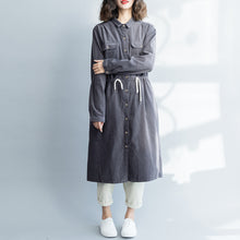 Load image into Gallery viewer, Gray And Khaki Corduroy Casual Dresses Women Loose Clothes Q18020