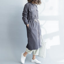 Load image into Gallery viewer, Gray And Khaki Corduroy Casual Dresses Women Loose Clothes Q18020
