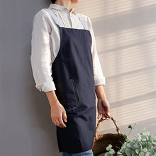 Load image into Gallery viewer, Cotton Linen Apron Waitress Bar Bakery Catering Painter Florist Gardener Workwear A18021