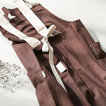 Load image into Gallery viewer, Cotton Linen Apron Waitress Bar Bakery Catering Painter Florist Gardener Workwear A18021