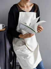 Load image into Gallery viewer, Cotton Linen Apron Waitress Bar Bakery Catering Painter Florist Gardener Workwear A18021