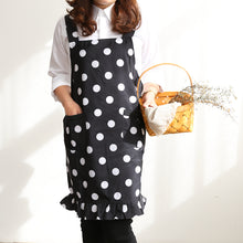 Load image into Gallery viewer, Black And White Dot Apron Fashion Home Kitchen Workwear A18023
