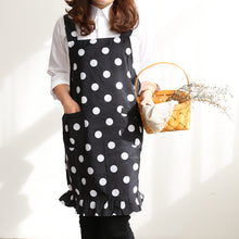 Load image into Gallery viewer, Black And White Dot Apron Fashion Home Kitchen Workwear A18023