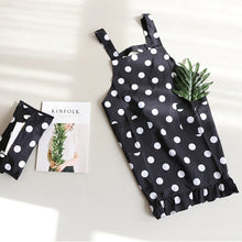 Load image into Gallery viewer, Black And White Dot Apron Fashion Home Kitchen Workwear A18023