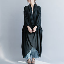 Load image into Gallery viewer, Black Loose Knitted Gown Women Casual Maxi Dresses Q26036
