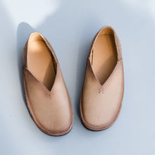 Load image into Gallery viewer, Women Casual Gray And Beige Leather Flat Shoes X25030