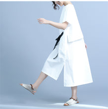 Load image into Gallery viewer, Summer Design Casual Cotton White And Blue Dresses For Women Q24043