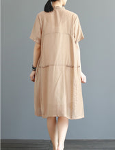 Load image into Gallery viewer, Women Loose Orange And Khaki Dresses For Summer Q25041