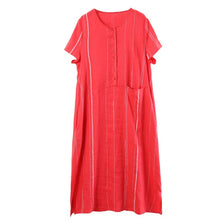 Load image into Gallery viewer, Loose Linen Striped Maxi Dress Women Loose Summer Women Clothes