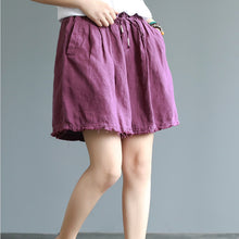 Load image into Gallery viewer, Women Pure Color Casual Shorts Summer Cotton Linen Short Pants K20052