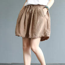 Load image into Gallery viewer, Women Pure Color Casual Shorts Summer Cotton Linen Short Pants K20052