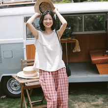 Load image into Gallery viewer, Summer Casual Yellow And Beige Vest Women Loose Cool Tank Top T9413