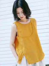 Load image into Gallery viewer, Summer Casual Yellow And Beige Vest Women Loose Cool Tank Top T9413