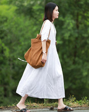 Load image into Gallery viewer, Cute Summer Linen White Dresses Women Loose Cool Outfits Q10068