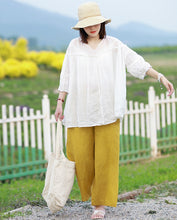 Load image into Gallery viewer, Loose Yellow Wide-leg Summer Wide-leg pants For Women K10063