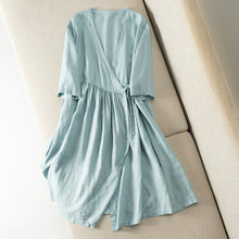 Load image into Gallery viewer, Loose Drawing Linen Summer Dresses Women Clothes