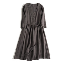 Load image into Gallery viewer, Loose Drawing Linen Summer Dresses Women Clothes