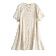 Load image into Gallery viewer, Casual Women Beige And Black Linen Dresses For Summer
