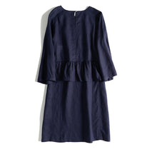 Load image into Gallery viewer, Blue And Yellow Linen Summer Dresses Women Loose Clothes