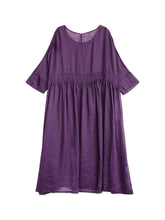 Load image into Gallery viewer, Summer Thin Linen Loose Dresses Women Casual Outfits Q19061