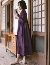 Load image into Gallery viewer, Summer Thin Linen Loose Dresses Women Casual Outfits Q19061