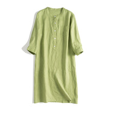 Load image into Gallery viewer, Simple Button Down Linen Dresses Women
