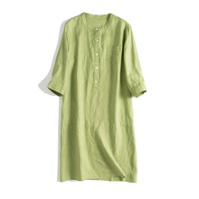 Load image into Gallery viewer, Simple Button Down Linen Dresses Women