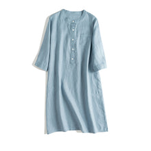 Load image into Gallery viewer, Simple Button Down Linen Dresses Women