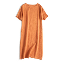 Load image into Gallery viewer, Women Casual Pure Color Linen Dresses For Summer