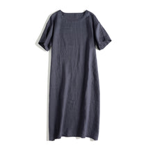 Load image into Gallery viewer, Women Casual Pure Color Linen Dresses For Summer