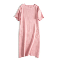 Load image into Gallery viewer, Women Casual Pure Color Linen Dresses For Summer