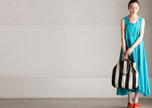 Load image into Gallery viewer, Summer Cotton Patchwork Dress Maxi Loose Long Dress Sleeveless Clothes Women's Dress - FantasyLinen