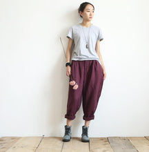 Load image into Gallery viewer, Gray and Orange Purple Turnip Pants Causal Linen Long Pants women Clothes LR465 - FantasyLinen