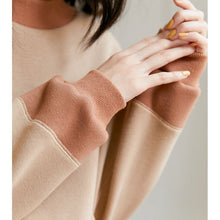 Load image into Gallery viewer, Cotton Cropped Sweater, Loose Patchwork Sweater, Casual Crew-Neck Pullover