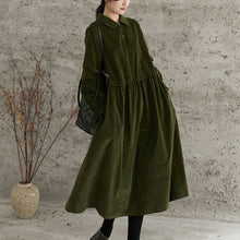 Load image into Gallery viewer, Corduroy Dress for Women, Ladies Winter Long Dress, Long Sleeve Thick Casual Dress