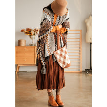 Load image into Gallery viewer, Bohemia Shawl for Women, Loose Crochet Shawl, Casual Red Shawl