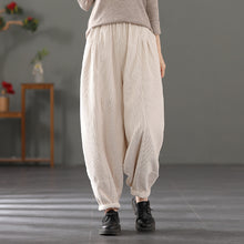 Load image into Gallery viewer, Casual Corduroy Harem Pants, Women Elastic Waist Trousers, Baggy Pants