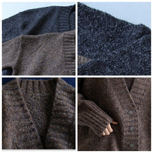Load image into Gallery viewer, Woolen Cardigan Sweater, Woolen Sweater for Women, V Neck Sweater