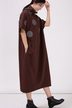 Load image into Gallery viewer, Women Turtleneck Polka Dots Casual Loose Dress