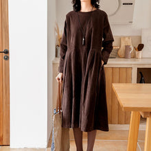 Load image into Gallery viewer, Loose Dresses for Women, Casual Winter Dress, Blue Midi Dress