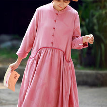 Load image into Gallery viewer, A-Line Pink Long Sleeved Retro Dress For Women
