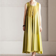 Load image into Gallery viewer, Summer Cotton Patchwork Dress Maxi Loose Long Dress Sleeveless Clothes Women's Dress - FantasyLinen
